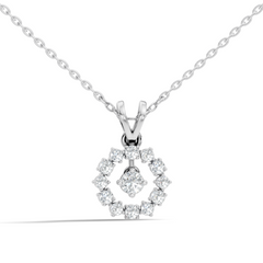 Stunning 0.38 Ct Round Diamond Charm Pendant 18K White Gold Jewelry For Women - HIGHCARAT DIAMONDS