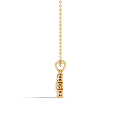 Stunning 0.38 Ct Round Diamond Charm Pendant 18K White Gold Jewelry For Women - HIGHCARAT DIAMONDS