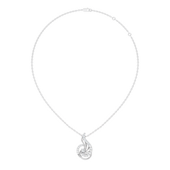 Sophisticated Round Cut Diamond Pendant in 14K White Gold Ideal Gift for Her - HIGHCARAT DIAMONDS