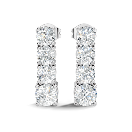 Round Shape 2.06 Ct Lab Grown Diamond Unique Style Classic Studs Earrings For Her - HIGHCARAT DIAMONDS