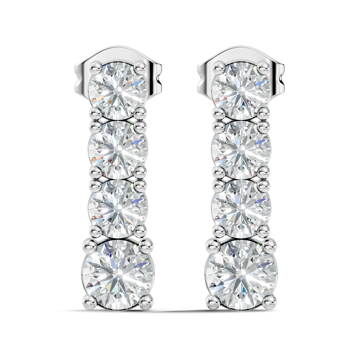 Round Shape 2.06 Ct Lab Grown Diamond Unique Style Classic Studs Earrings For Her - HIGHCARAT DIAMONDS