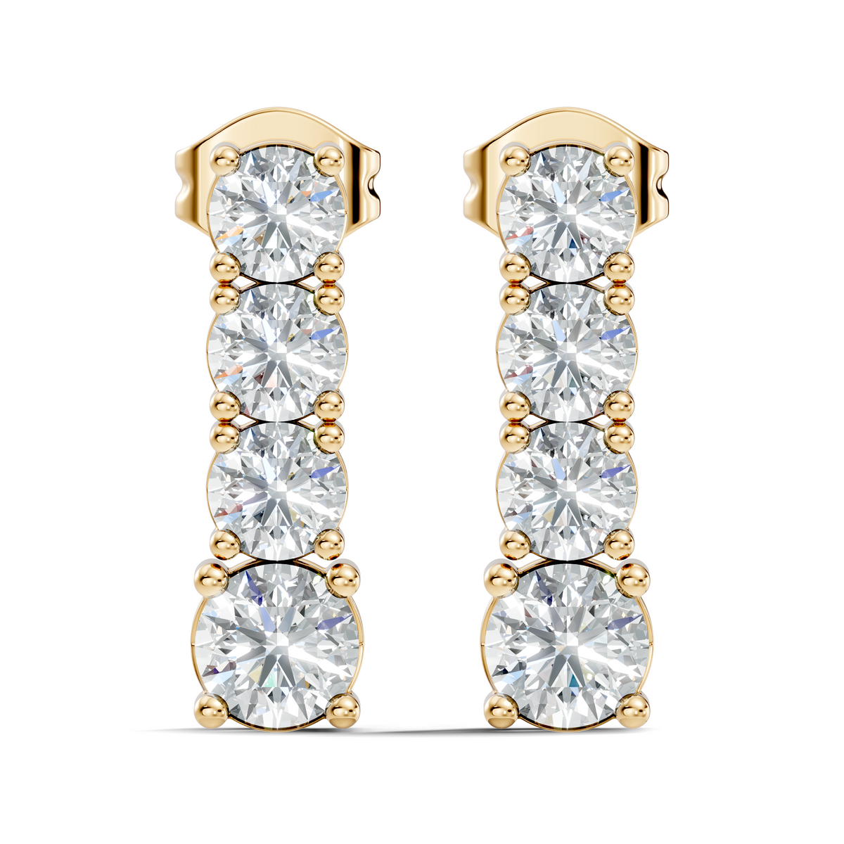 Round Shape 2.06 Ct Lab Grown Diamond Unique Style Classic Studs Earrings For Her - HIGHCARAT DIAMONDS