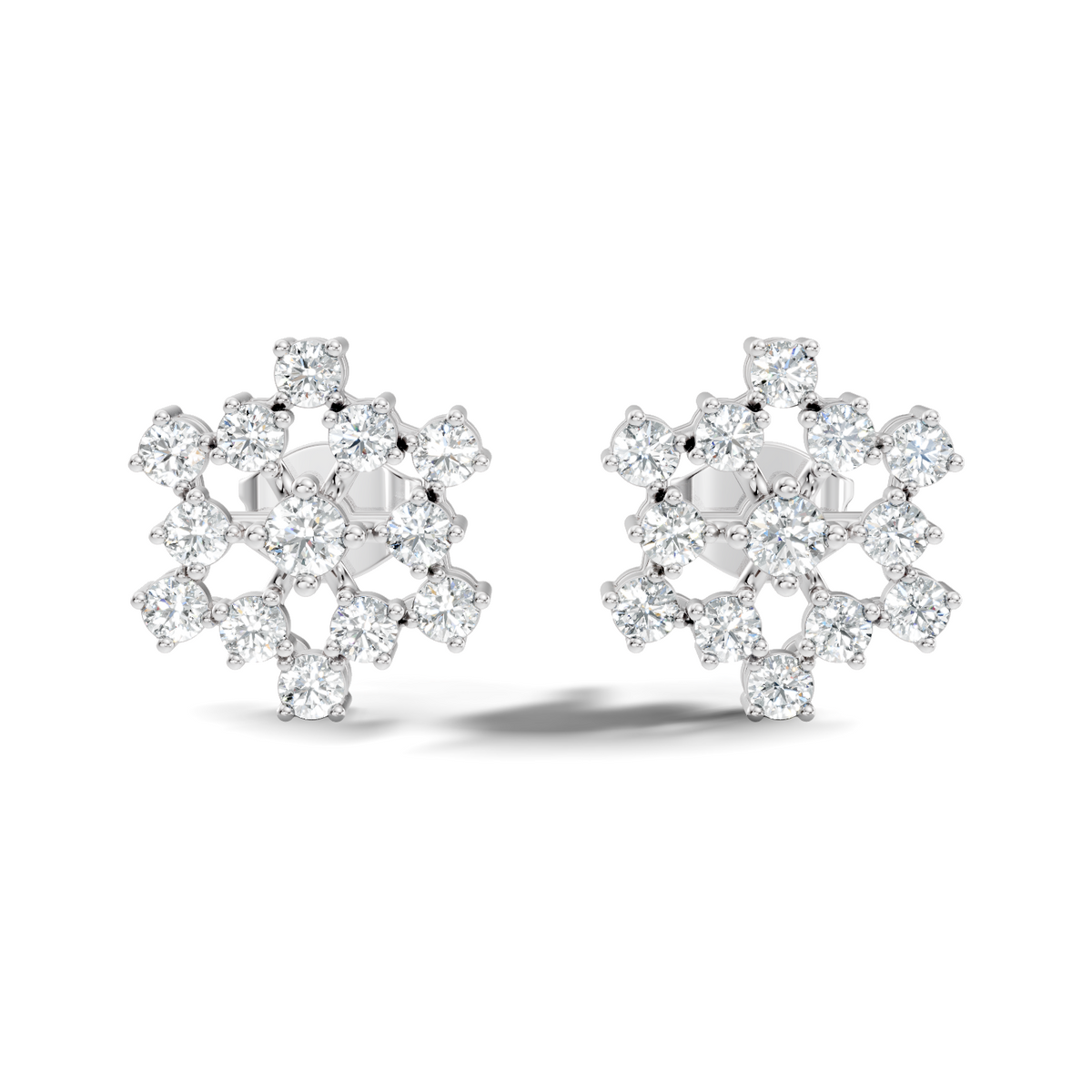 Round Shape New Shinning Sparkle 14k Solid Gold Lab Grown Diamond Earring For Daily Wear - HIGHCARAT DIAMONDS