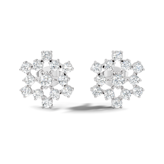 Round Shape New Shinning Sparkle 14k Solid Gold Lab Grown Diamond Earring For Daily Wear - HIGHCARAT DIAMONDS