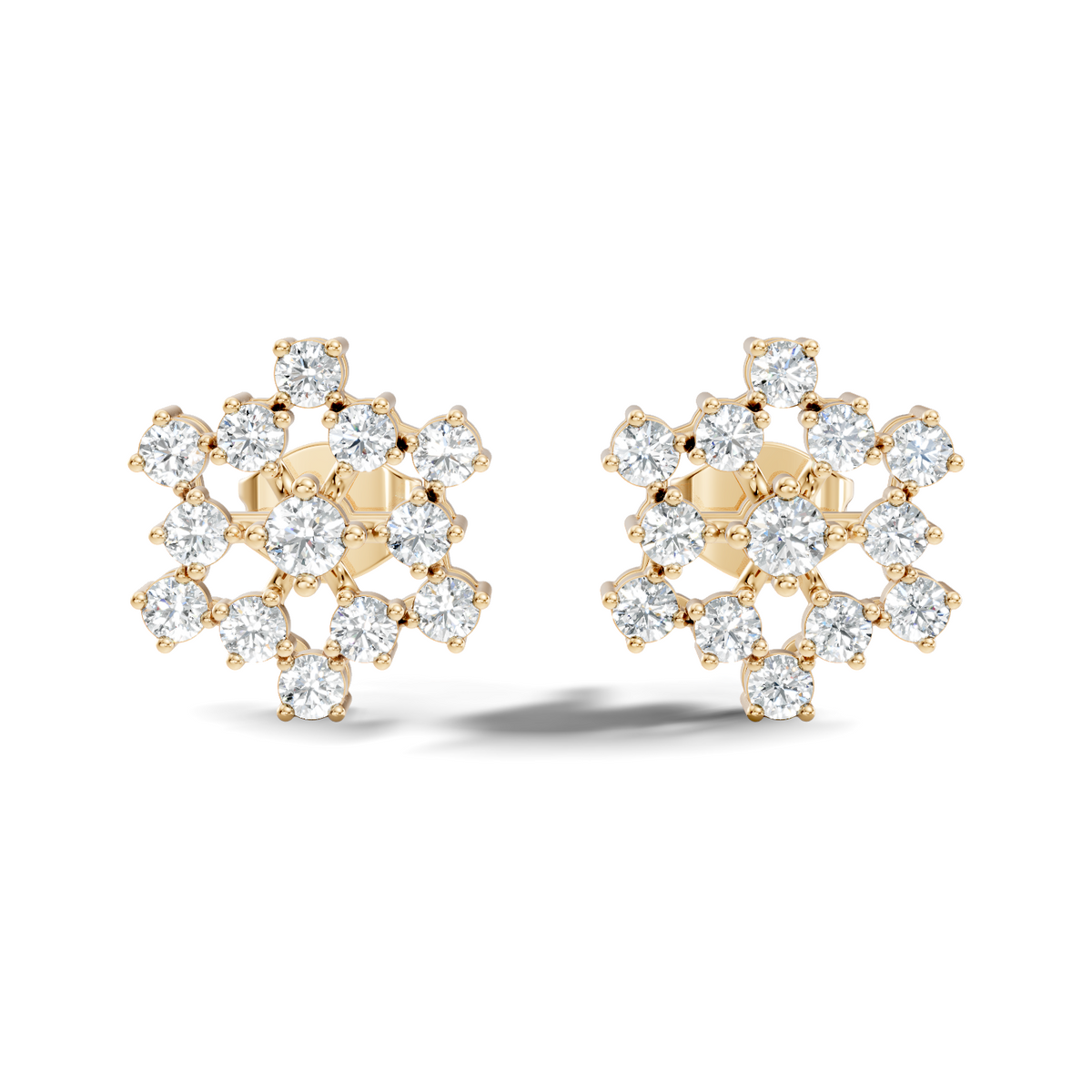 Round Shape New Shinning Sparkle 14k Solid Gold Lab Grown Diamond Earring For Daily Wear - HIGHCARAT DIAMONDS