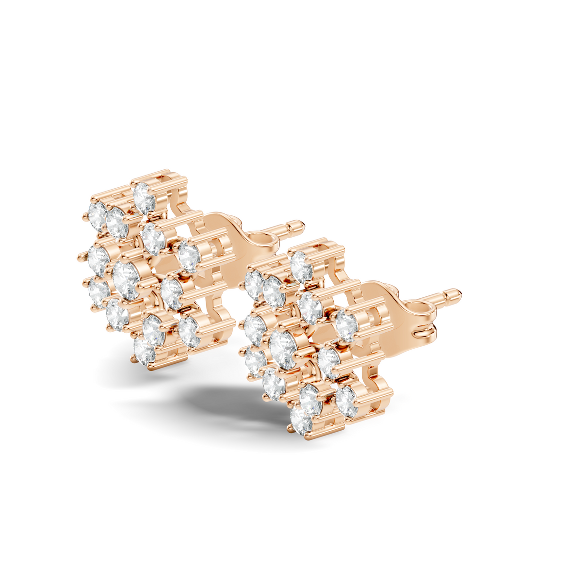 Round Shape New Shinning Sparkle 14k Solid Gold Lab Grown Diamond Earring For Daily Wear - HIGHCARAT DIAMONDS