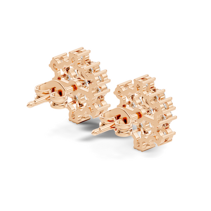 Round Shape New Shinning Sparkle 14k Solid Gold Lab Grown Diamond Earring For Daily Wear - HIGHCARAT DIAMONDS