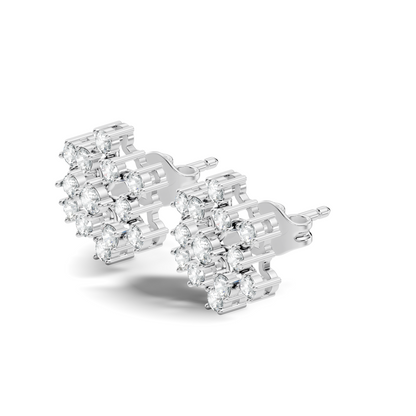 Round Shape New Shinning Sparkle 14k Solid Gold Lab Grown Diamond Earring For Daily Wear - HIGHCARAT DIAMONDS