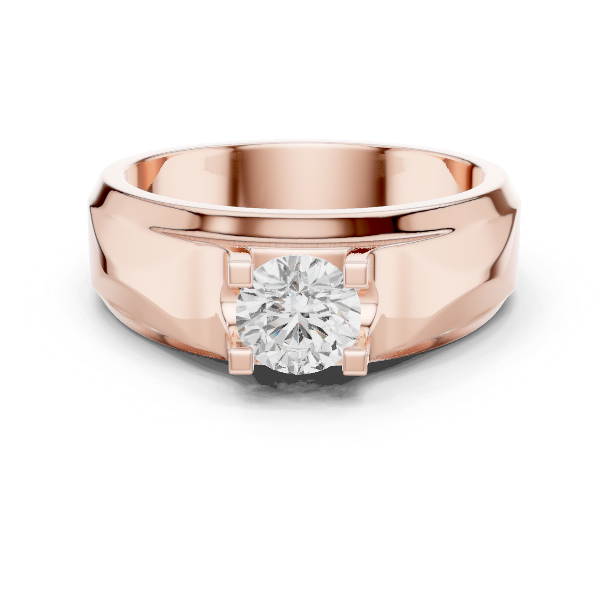 Round Shape Lab grown Diamond New Ethical Shinny Look Men's Diamond Ring For Birthday Gift - HIGHCARAT DIAMONDS