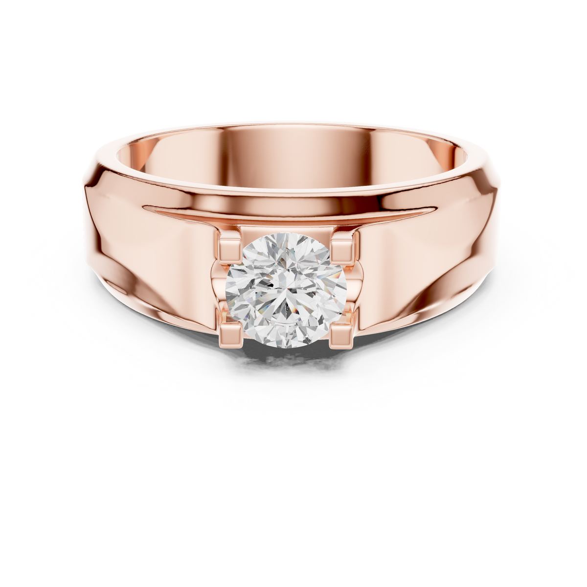 Round Shape Lab grown Diamond New Ethical Shinny Look Men's Diamond Ring For Birthday Gift - HIGHCARAT DIAMONDS