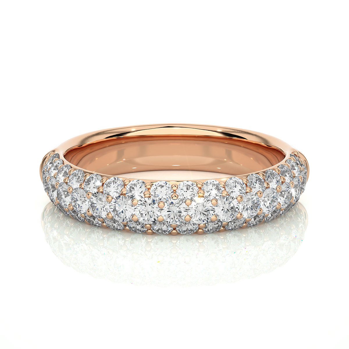 Round Shape Lab or Natural Diamond Eternity Band Solid Gold Full Eternity Wedding Band For - HIGHCARAT DIAMONDS