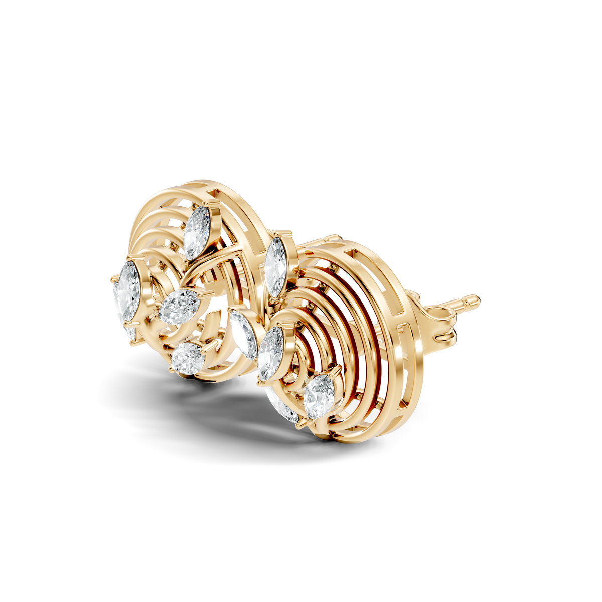Marquise Cut 18k Solid Rose Gold Ethically Wear Diamond Earrings For Women - HIGHCARAT DIAMONDS