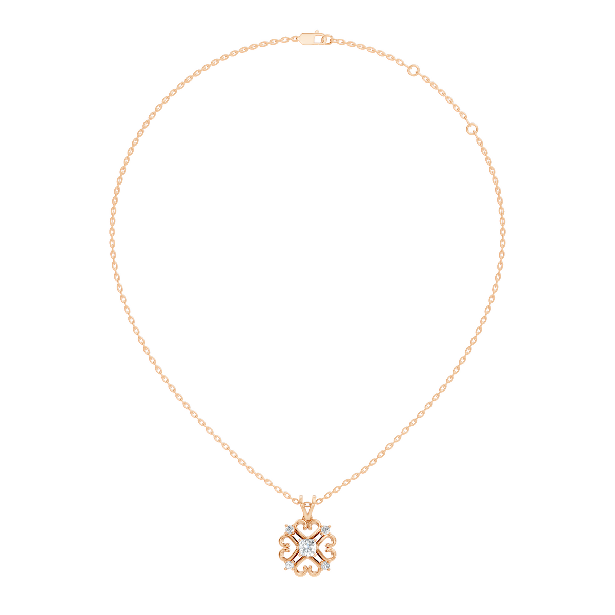 Elegant Cushion Cut Lab-Grown Diamond Pendant In 14K Solid White Gold - HIGHCARAT DIAMONDS