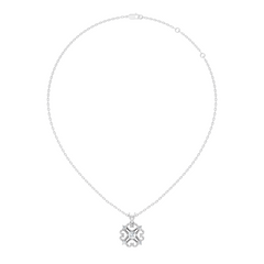 Elegant Cushion Cut Lab-Grown Diamond Pendant In 14K Solid White Gold - HIGHCARAT DIAMONDS
