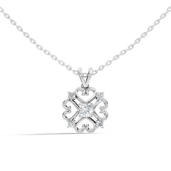 Elegant Cushion Cut Lab-Grown Diamond Pendant In 14K Solid White Gold - HIGHCARAT DIAMONDS