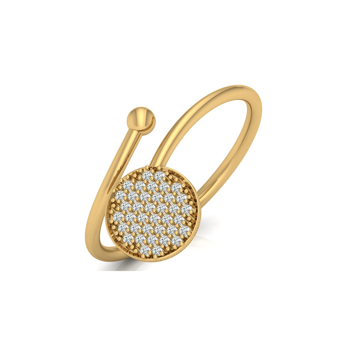 Round Shaped Bypass Women's Ring Or Her Contemporary Look For Every Day - HIGHCARAT DIAMONDS