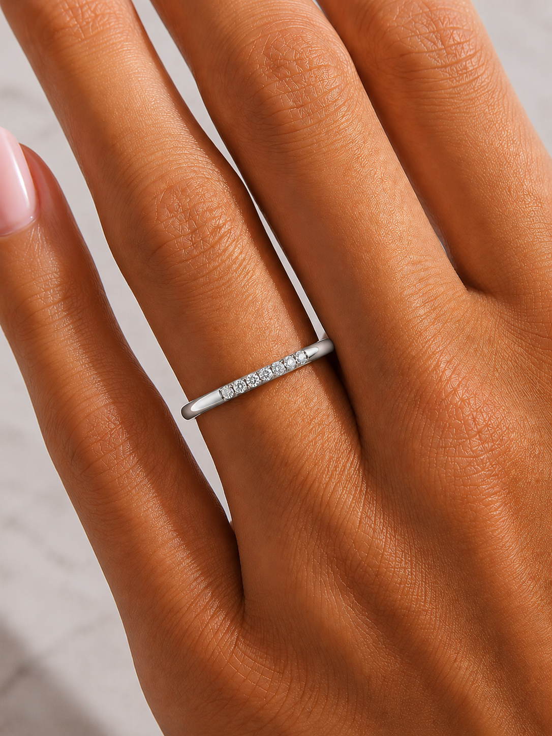 Round Shaped Lab grown And Natural Diamond Unique Minimalist  Band Ring For Women's - HIGHCARAT DIAMONDS