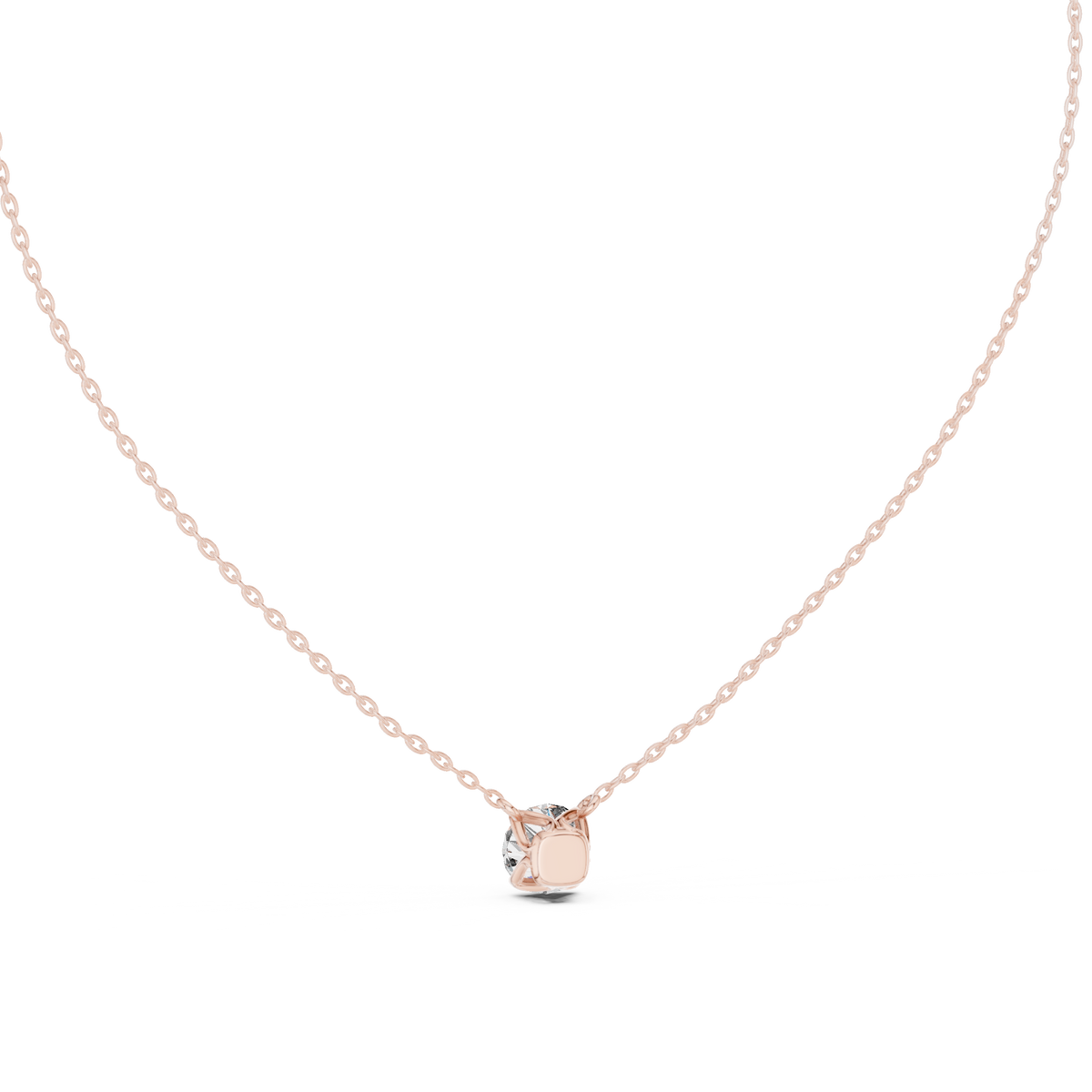 Round Shape Labgrown Pendant Dainty Solitaire Necklace For Women In 14K Gold - HIGHCARAT DIAMONDS