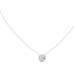 Round Rose Gold Solitaire Diamond Pendant Side Angle View