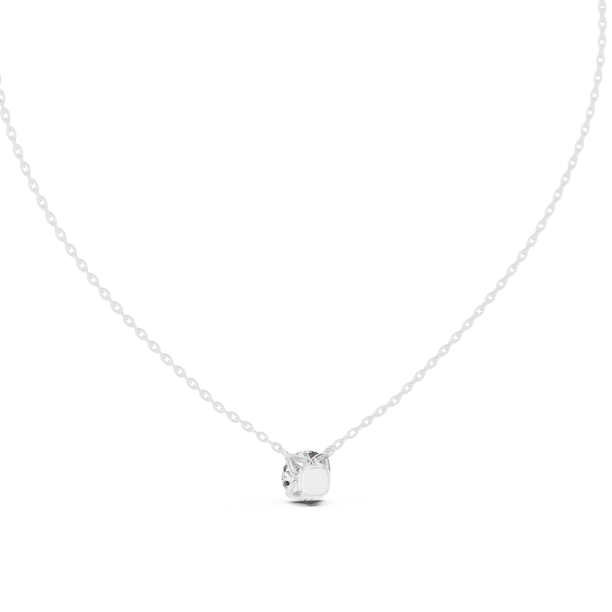 Round Solitaire Rose Gold Lab Grown Diamond Pendant Angled Perspective