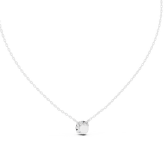 Round Solitaire Rose Gold Lab Grown Diamond Pendant Angled Perspective