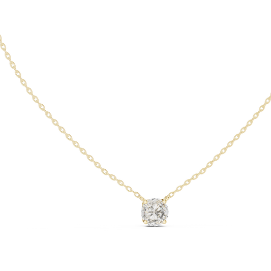 Round Solitaire Lab Grown Rose Gold Diamond Pendant Front View