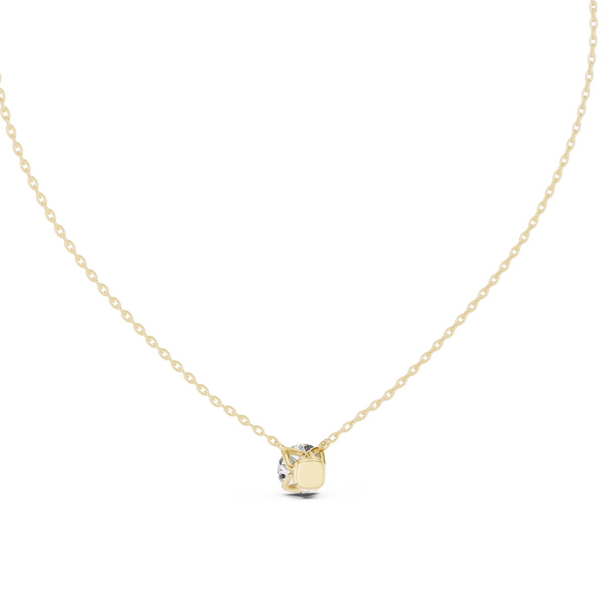 Round Shape Labgrown Pendant Dainty Solitaire Necklace For Women In 14K Gold - HIGHCARAT DIAMONDS