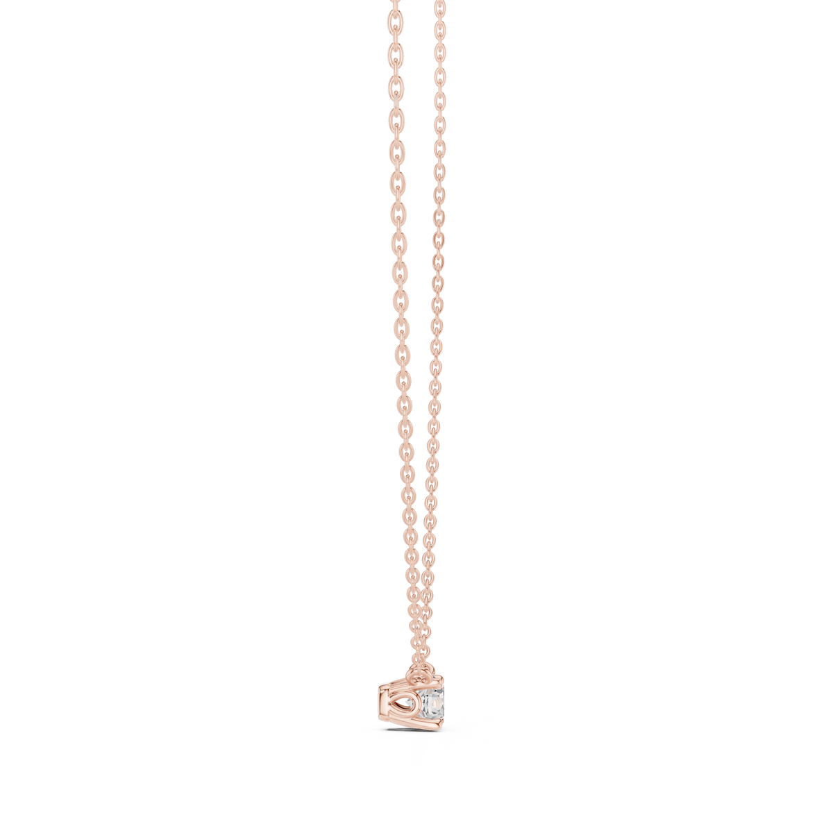 0.50 CT Minimalist Colorless Round Labgrown Diamond pendant For Her In 14k Solid Gold - HIGHCARAT DIAMONDS