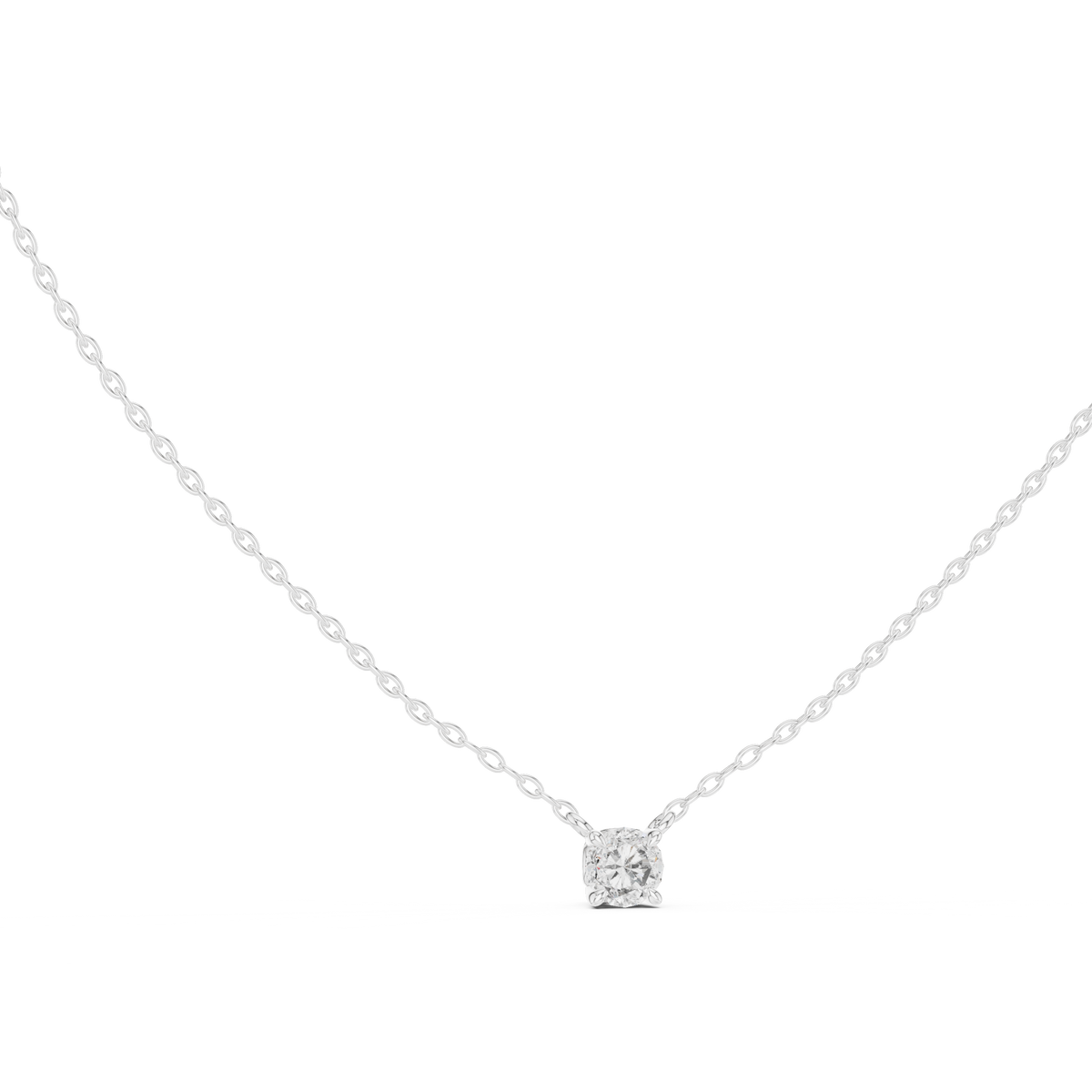 0.50 CT Minimalist Colorless Round Labgrown Diamond pendant For Her In 14k Solid Gold - HIGHCARAT DIAMONDS