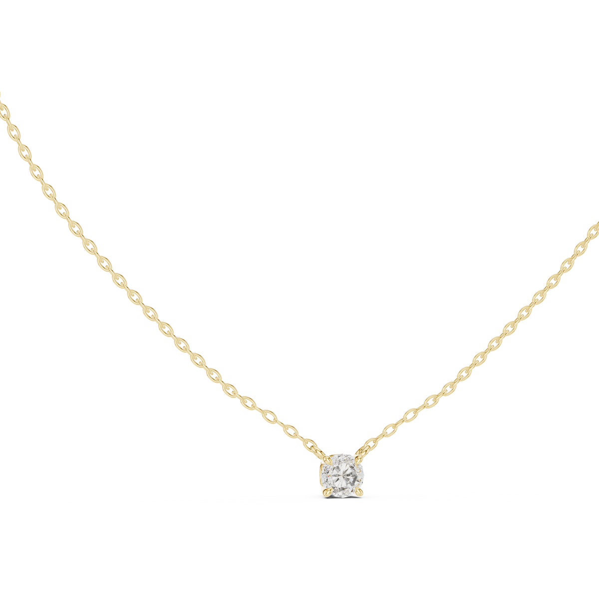 0.50 CT Minimalist Colorless Round Labgrown Diamond pendant For Her In 14k Solid Gold - HIGHCARAT DIAMONDS