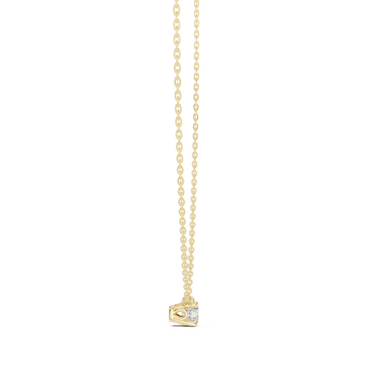 0.50 CT Minimalist Colorless Round Labgrown Diamond pendant For Her In 14k Solid Gold - HIGHCARAT DIAMONDS