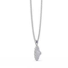 Round Sunburst Lab Grown Diamond Pendant With Cuban Link Chain - HIGHCARAT DIAMONDS