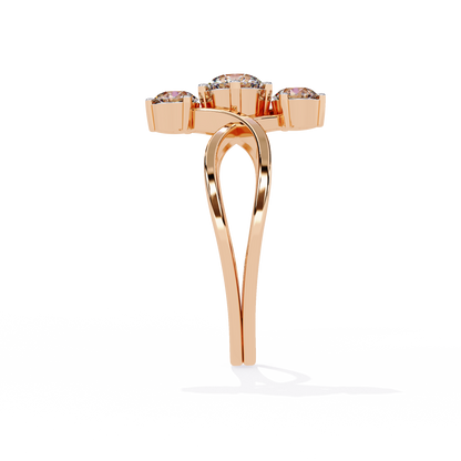 Round Three Stone Lab Diamond Split Shank Ring - HIGHCARAT DIAMONDS