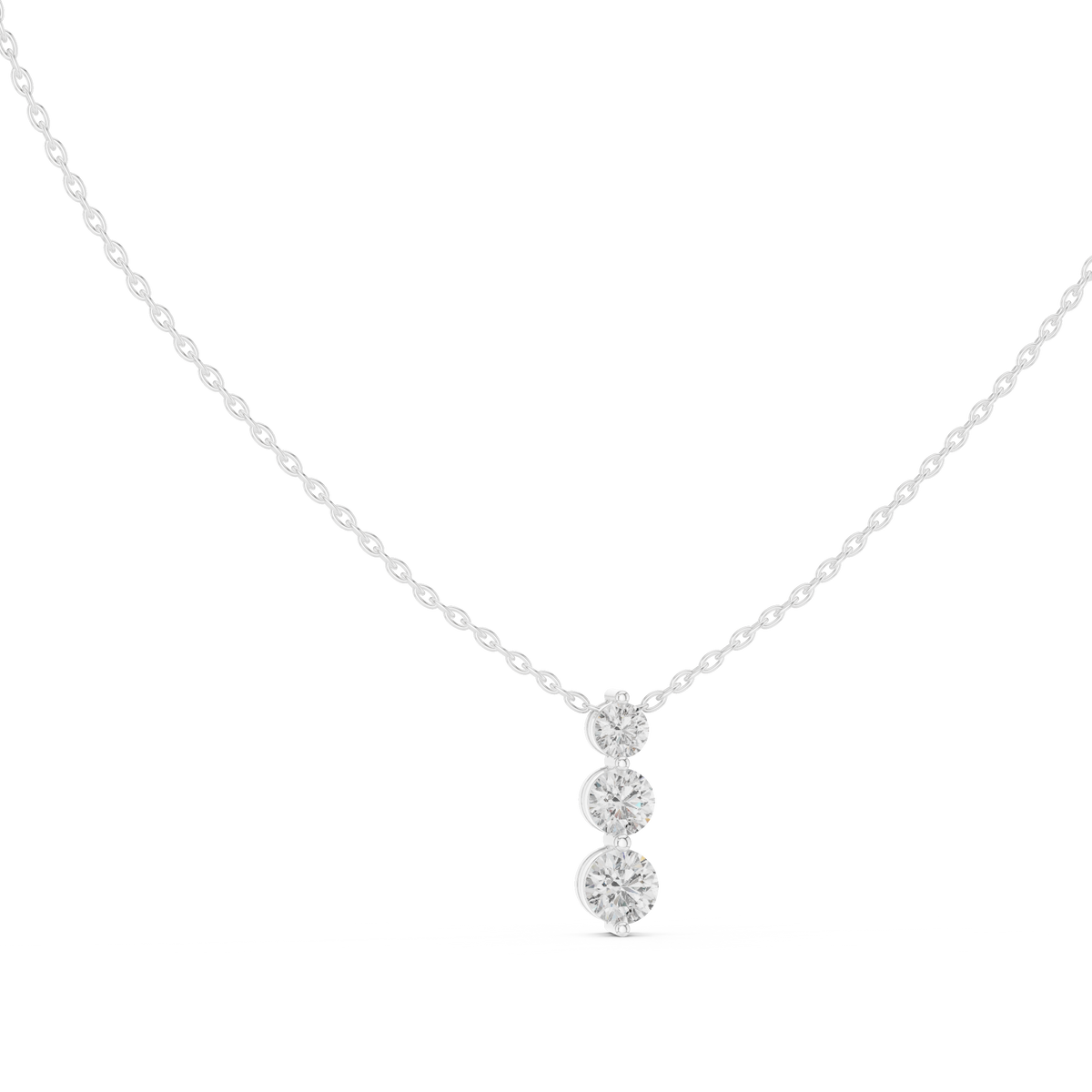 Round Shape Lab Grown 10k White Gold Stunning Vintage Style Pendant For Wedding Wear - HIGHCARAT DIAMONDS