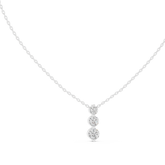 Round Shape Lab Grown 10k White Gold Stunning Vintage Style Pendant For Wedding Wear - HIGHCARAT DIAMONDS