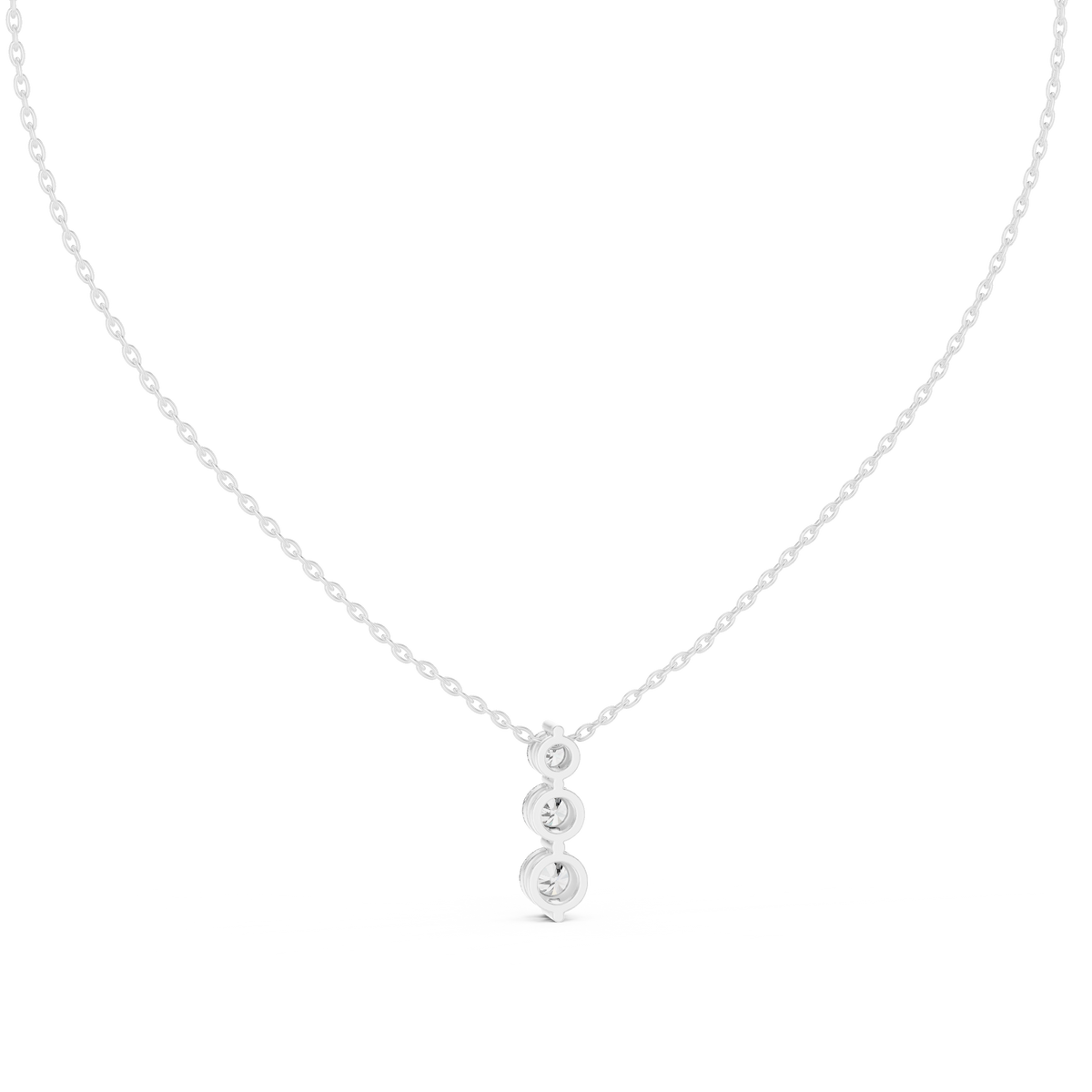 Round Shape Lab Grown 10k White Gold Stunning Vintage Style Pendant For Wedding Wear - HIGHCARAT DIAMONDS