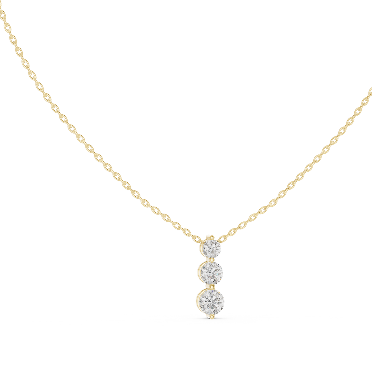 Round Shape Lab Grown 10k White Gold Stunning Vintage Style Pendant For Wedding Wear - HIGHCARAT DIAMONDS