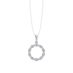 Round Twisted Lab Grown Diamond Circle Pendant Necklace - HIGHCARAT DIAMONDS