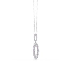 Round Twisted Lab Grown Diamond Circle Pendant Necklace - HIGHCARAT DIAMONDS