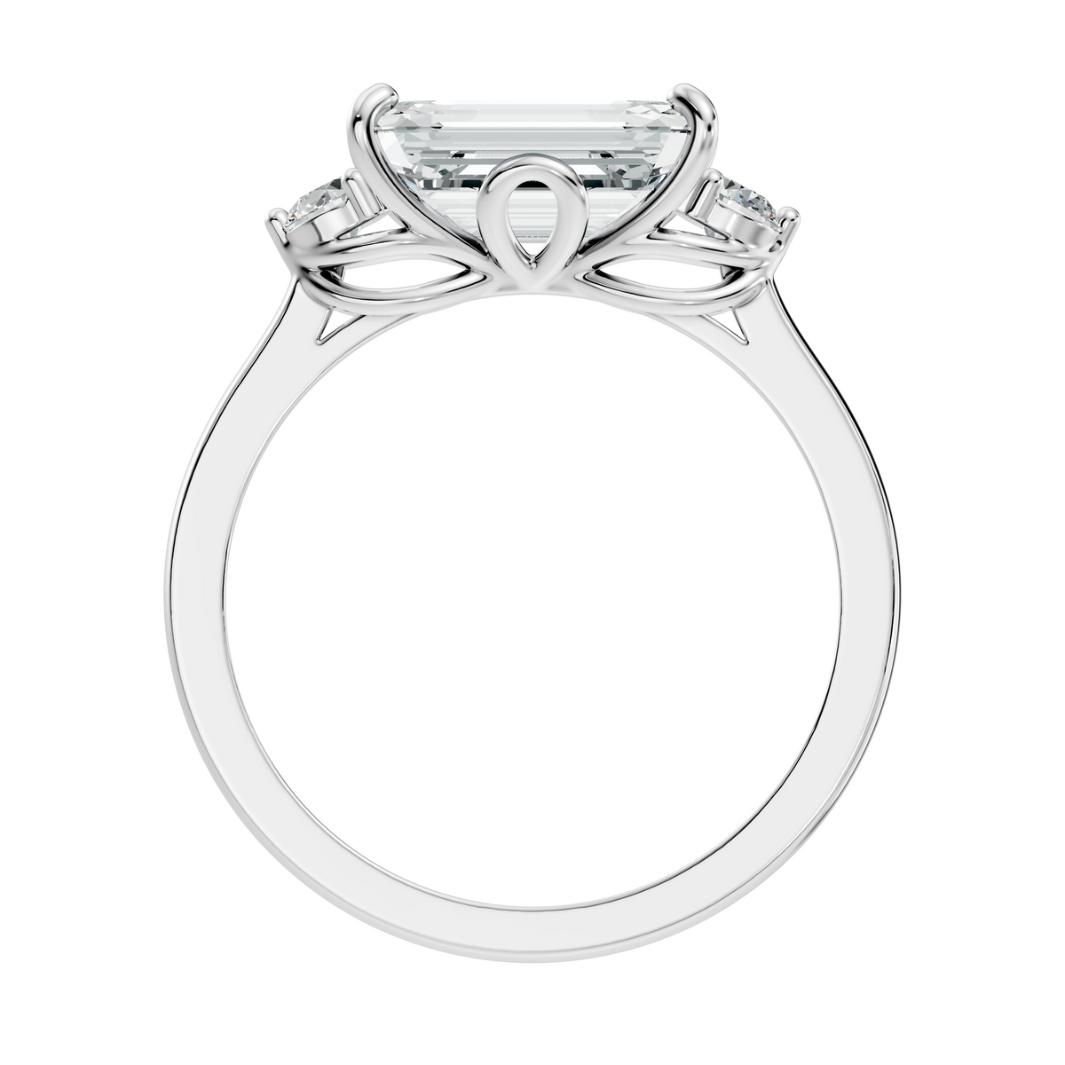 3.45Ct Emerald and Round Cut Lab Grown Diamond Unique Minimalist Prong Set Dainty Cluster Ring For Her - HIGHCARAT DIAMONDS