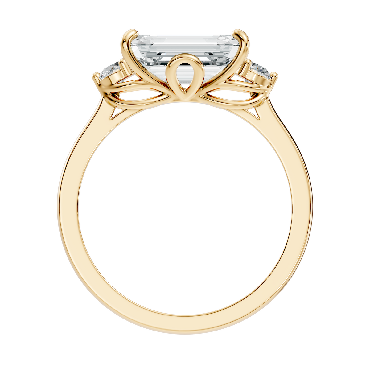 3.45Ct Emerald and Round Cut Lab Grown Diamond Unique Minimalist Prong Set Dainty Cluster Ring For Her - HIGHCARAT DIAMONDS