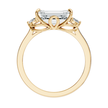 3.45Ct Emerald and Round Cut Lab Grown Diamond Unique Minimalist Prong Set Dainty Cluster Ring For Her - HIGHCARAT DIAMONDS