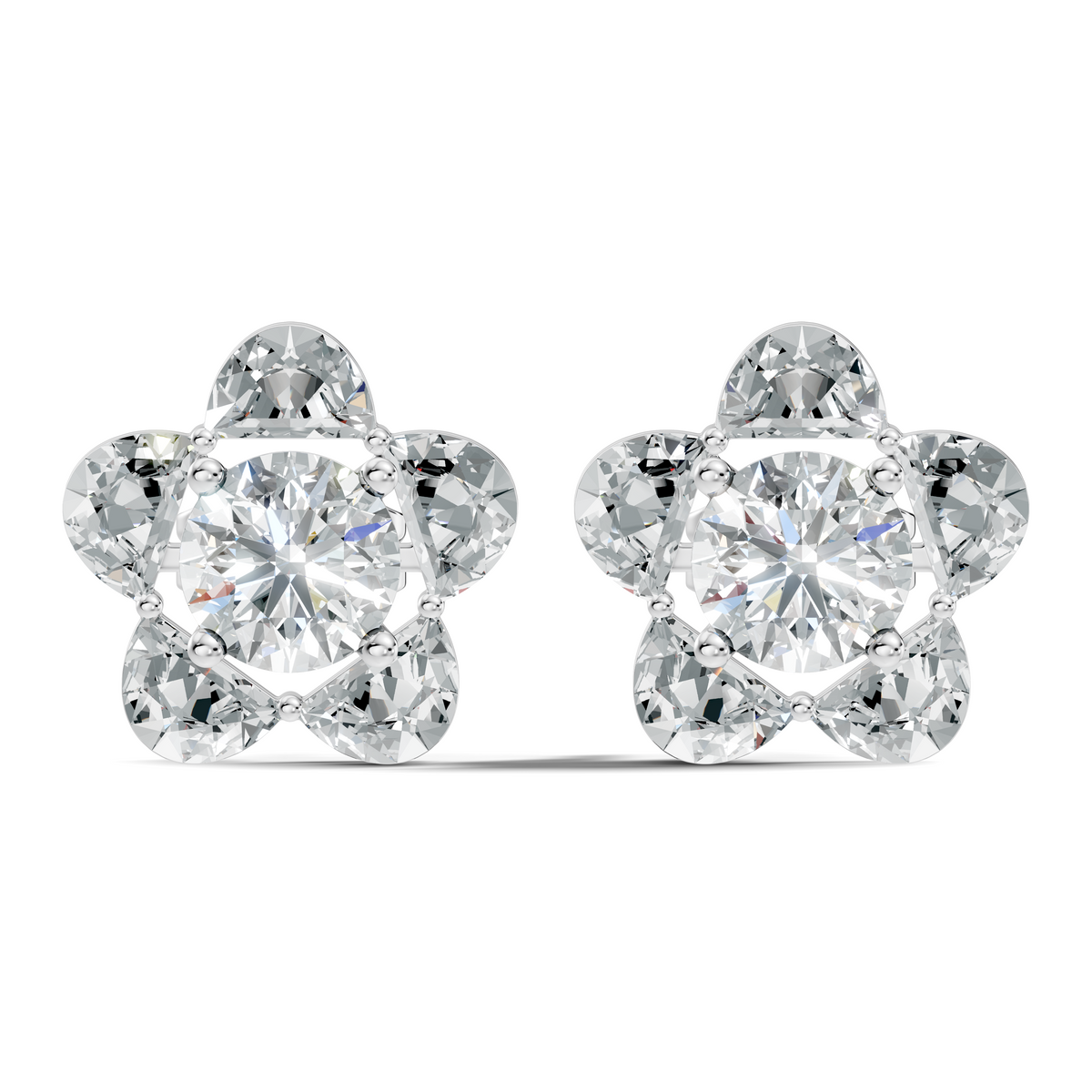 Halfmoon Antique Cut Diamond Stud Earrings Round Lab Grown luxury Stud Earring Perfect Gift For Her - HIGHCARAT DIAMONDS