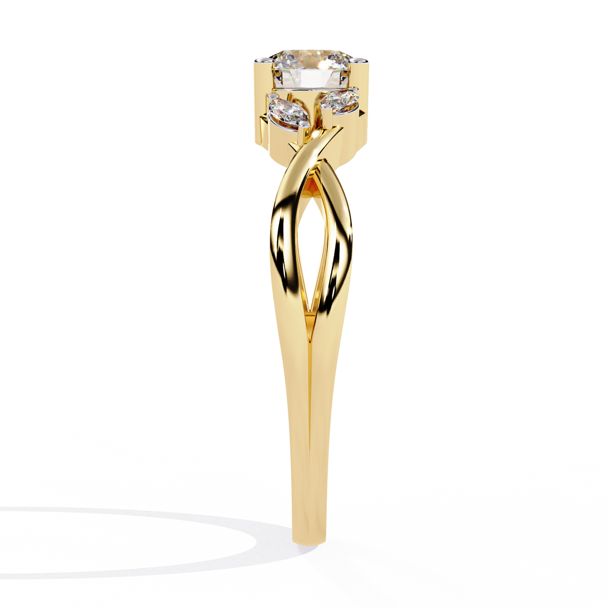 Round and Marquise Cut Lab Grown Diamond Handcrafted Promise Ring For Women's - HIGHCARAT DIAMONDS