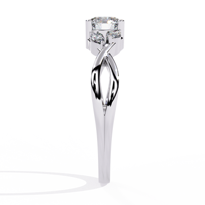 Round and Marquise Cut Lab Grown Diamond Handcrafted Promise Ring For Women's - HIGHCARAT DIAMONDS
