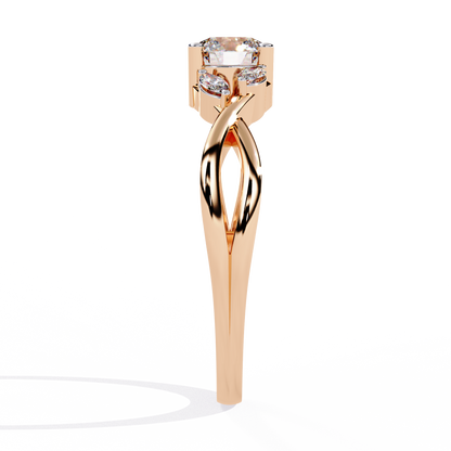 Round and Marquise Cut Lab Grown Diamond Handcrafted Promise Ring For Women's - HIGHCARAT DIAMONDS
