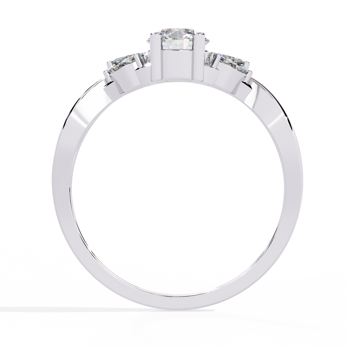 Round and Marquise Cut Lab Grown Diamond Handcrafted Promise Ring For Women's - HIGHCARAT DIAMONDS