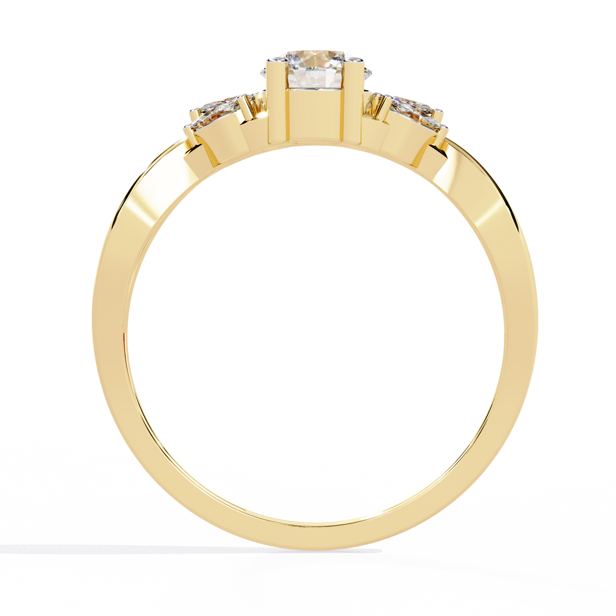 Round and Marquise Cut Lab Grown Diamond Handcrafted Promise Ring For Women's - HIGHCARAT DIAMONDS