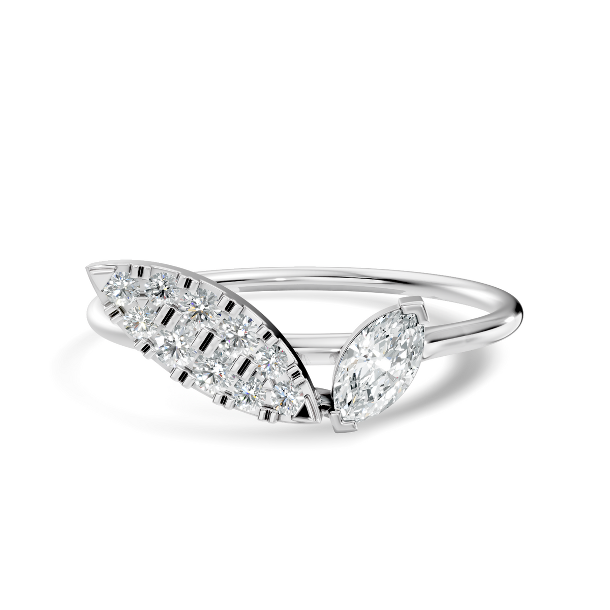 Vintage Marquise and Round Cut Diamond Unique Handcrafted Classic Dainty Party Wear Ring For Women's - HIGHCARAT DIAMONDS