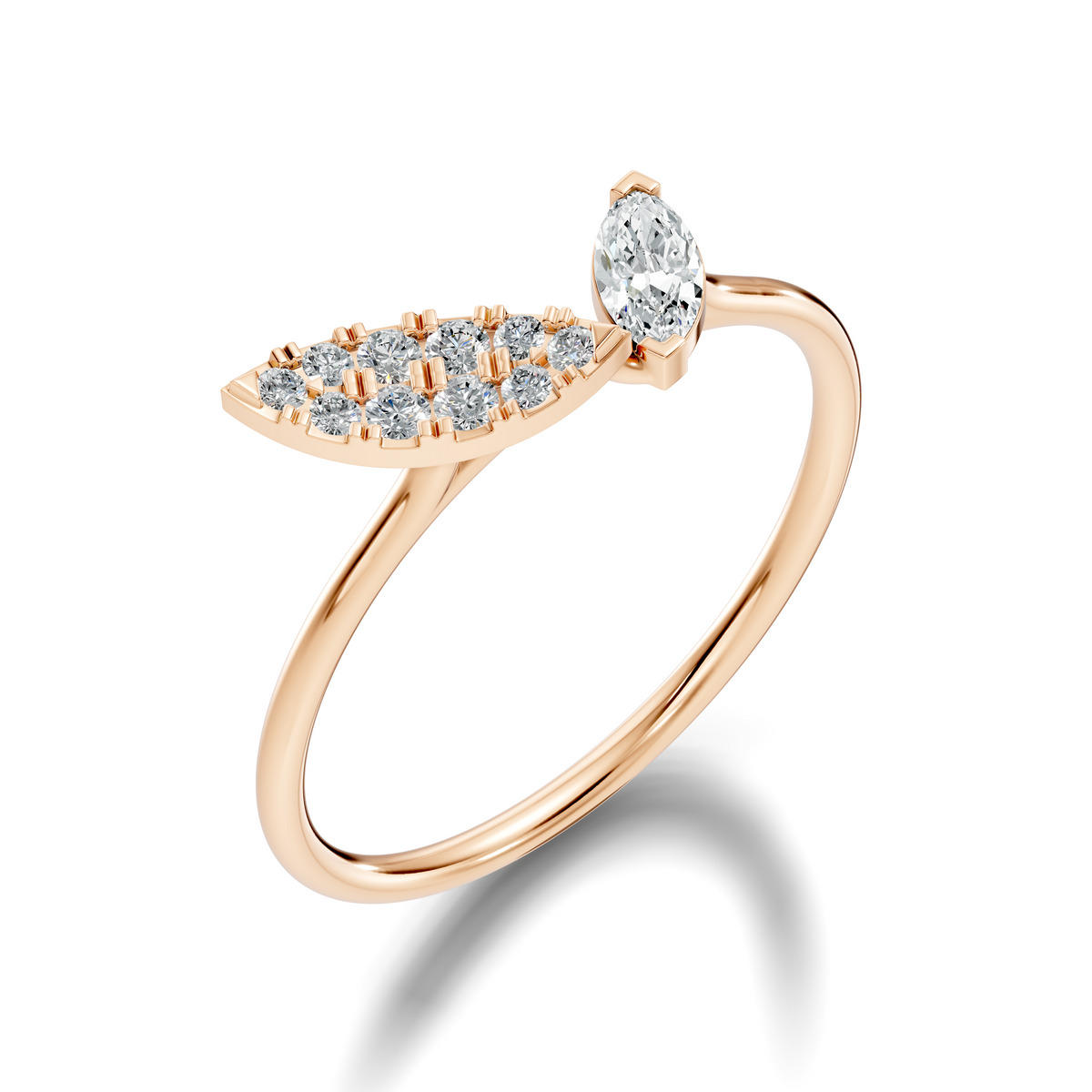 Vintage Marquise and Round Cut Diamond Unique Handcrafted Classic Dainty Party Wear Ring For Women's - HIGHCARAT DIAMONDS